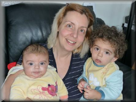 Alex at 20 months and Cris at 3 months